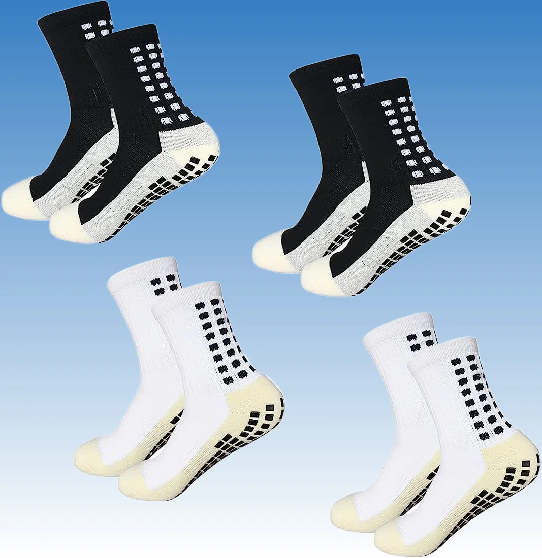 4/8 Pairs High Quality Men's Soccer Socks Light Elastic Anti Slip Football Sports Grip Dot Socks Comfortable Sports Gym Socks