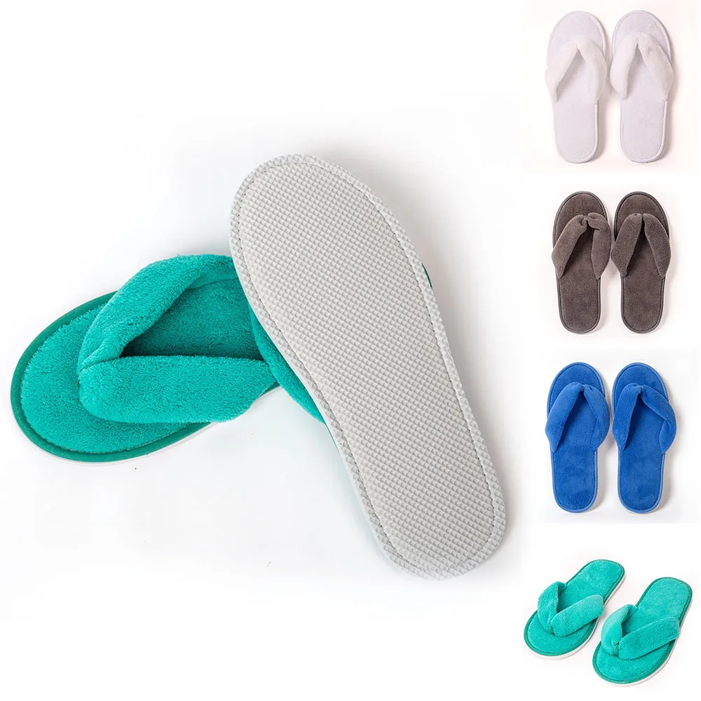 Women Solid Color Coral Fleece Slippers Soft Non-disposable Home Hospitality Slippers Party Gifts for Wedding Guests Slippers