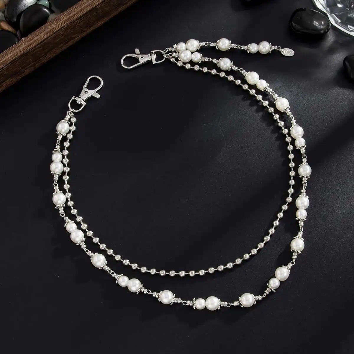 Ingemark 2025 Faddish Unique Imitation Pearl Alloy Waist Chain for Men Women Summer Jeans Pants Chain Punk Jewelry Accessories view 6