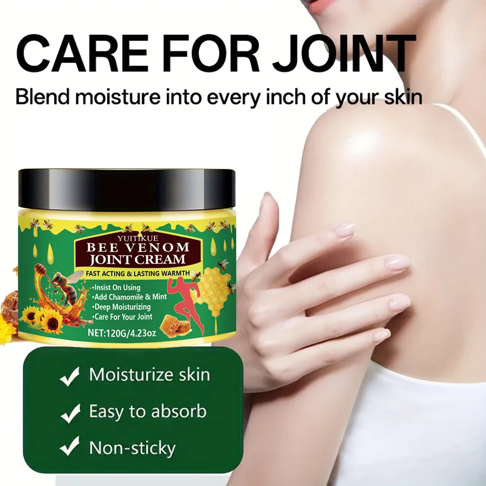 كريم المفاصل YUITIKUE Bee Venom 120 جرام - العناية الرياضية، تدفئة سريعة المفعول، يرطب وغير لزج، للركبتين/الأكتاف/المرفقين #4