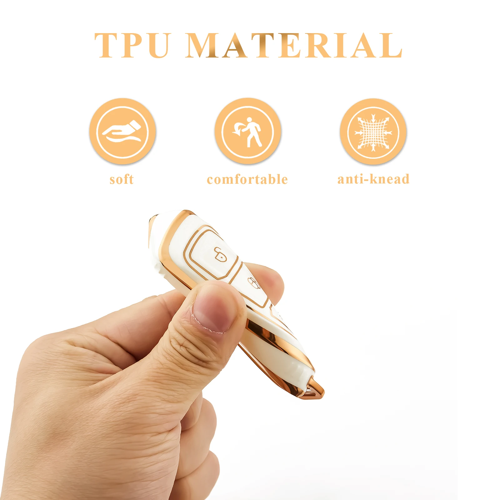TPU Car Remote Key Case Cover For Ford Focus 3 4 ST Mondeo MK3 MK4 Fiesta Fusion Kuga 2015 2017 car Keychain Leather Accessories view 3