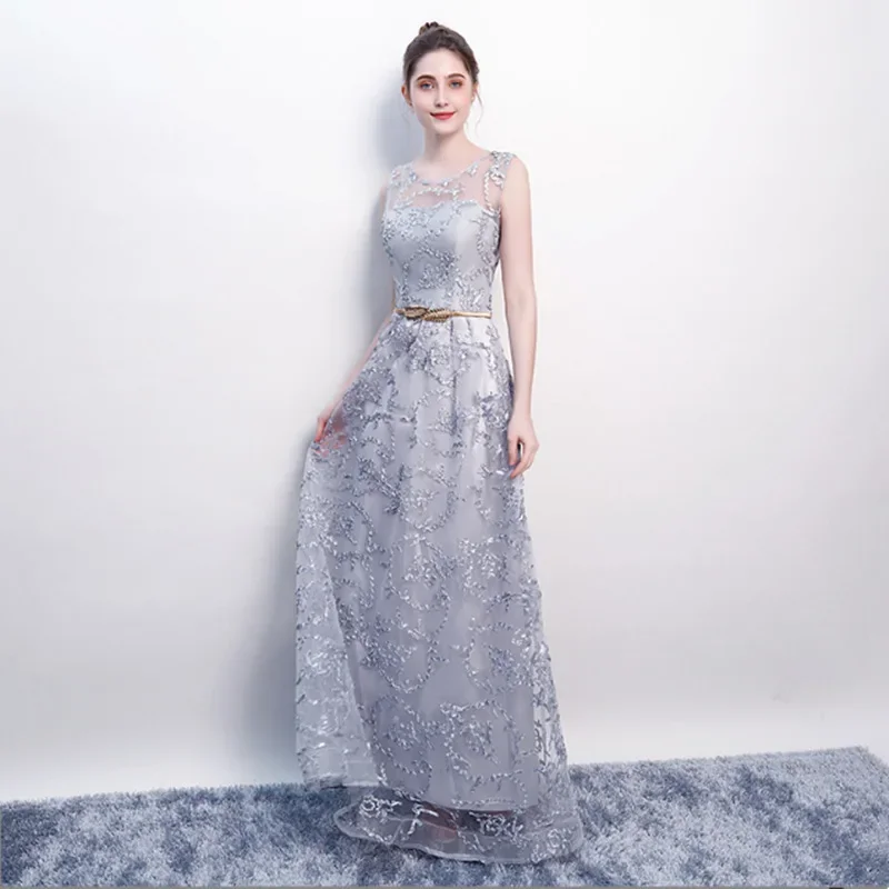 

New High Quality Luxury Lace Sexy Sleeveless Dress for Women, Fashionable, Sweet, Round Neck, Slim and Long Dress 2025