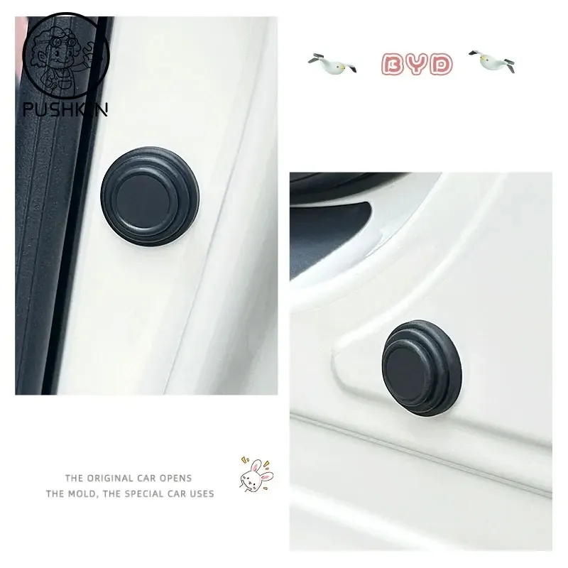 Car Door Protective Rubber Pad Tailgate Shock Absorber Sticker Accessories For BYD Seagull DOLPHIN MINI 2023 2024 2025