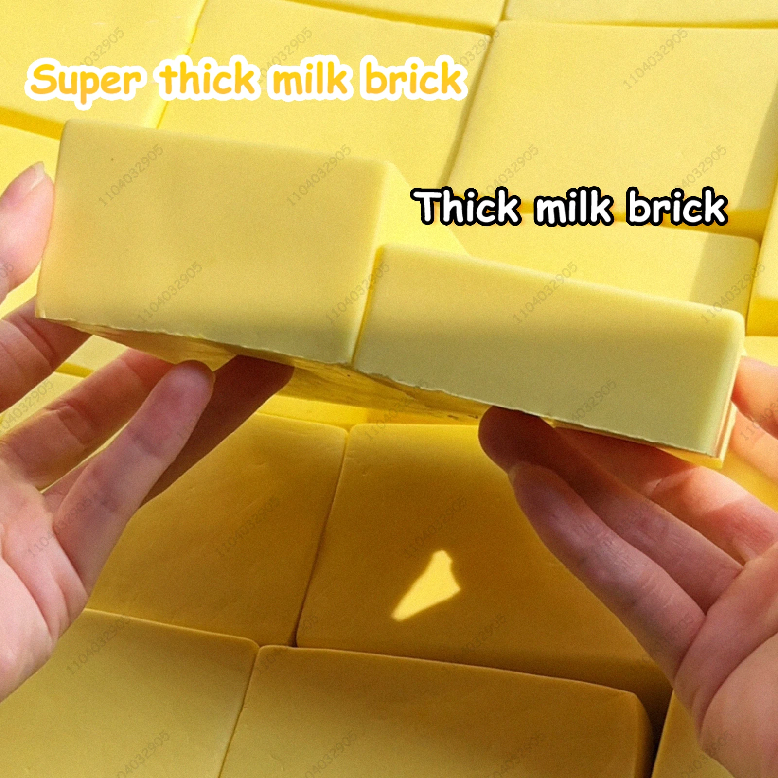 Thick Milk Brick Squishy Slow Rising Squeeze Toy 4.5cm Thick Butter Brick Slow Rebound Fidget Toy Stress Release Hand Relax Toy