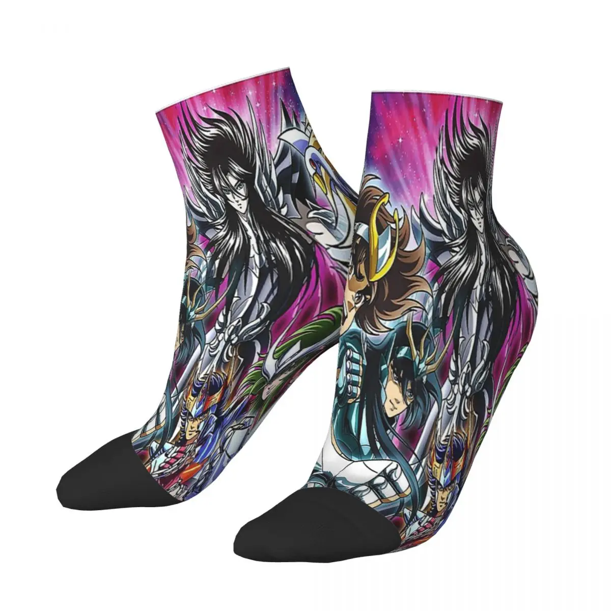 Saint Seiya Adventure Anime Knights Of The Zodiac Essential Ankle Socks Male Mens Women Spring Stockings Harajuku