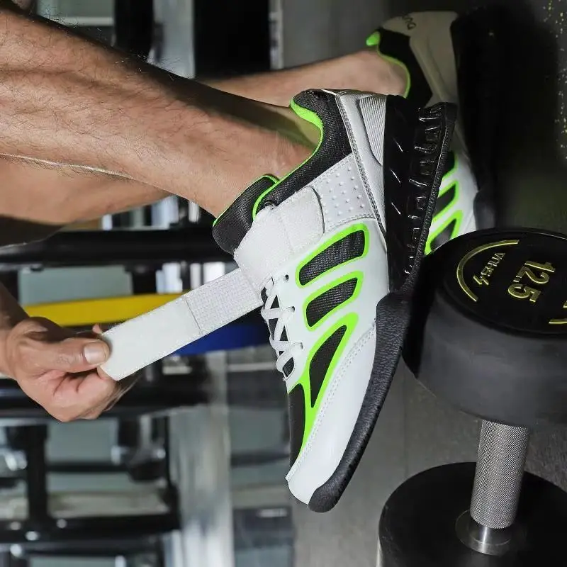 

New Arrival Weight Lifting Sneakers Men Comfortable Gym Training Shoe Non-Slip Squat Hard Pull Shoe Hook & Loop Sports Shoes Man