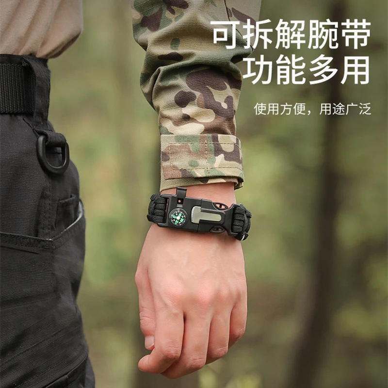 Outdoor Multi-function Paracord Survival Bracelet Men Women Camping Adventure Emergency Rescue Survival Rope Bracelet