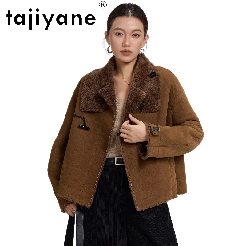 

TAJIYANE 100% Natural Merino Wool Sheepskin Double Faced Fur Coat Woman Luxury Real Fur Jackets Winter Women Clothes 2025 шуба