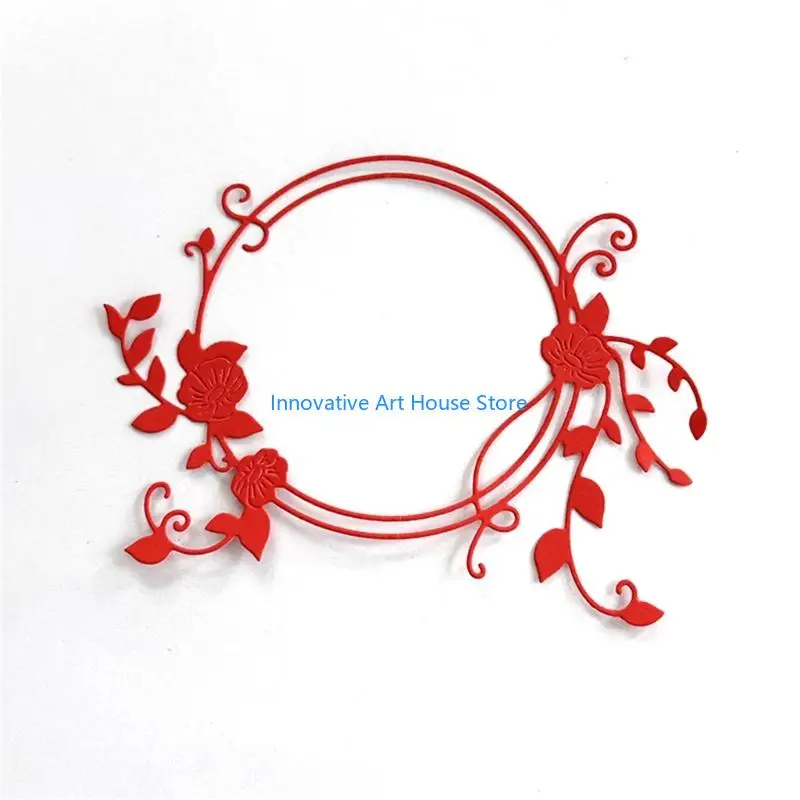 E1PC Flower Wreath Cutting Dies Carbon Steel Die Cut Decorative Embossing Paper Die for Card Making Scrapbooking Paper Craft