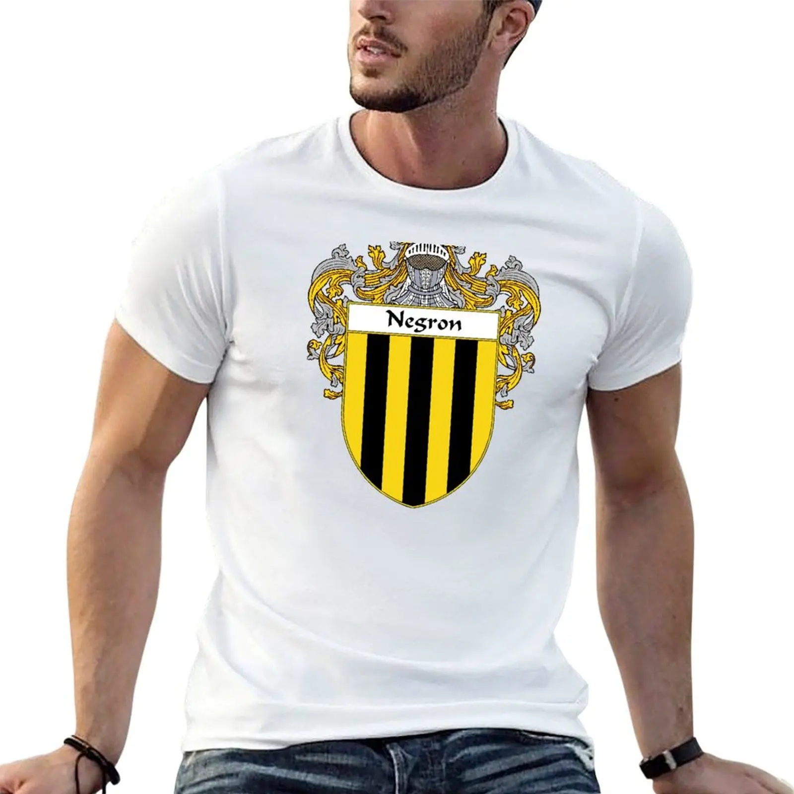 

Negron Coat of Arms/Family Crest T-Shirt man t shirts graphic man t shirts cotton t shirts for man pack white T-shirt