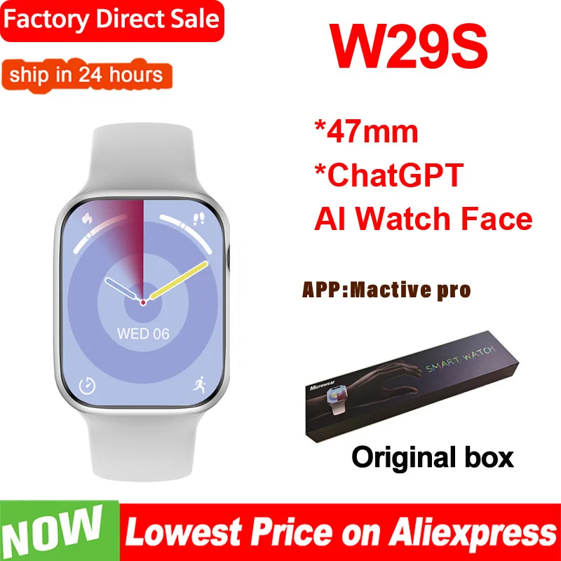 W29S Smart Watch ChatGPT 47mm AI Watch Face 2.01'' NFC ECG GPS Tracker Bluetooth Call Sports Smartwatch Women Men