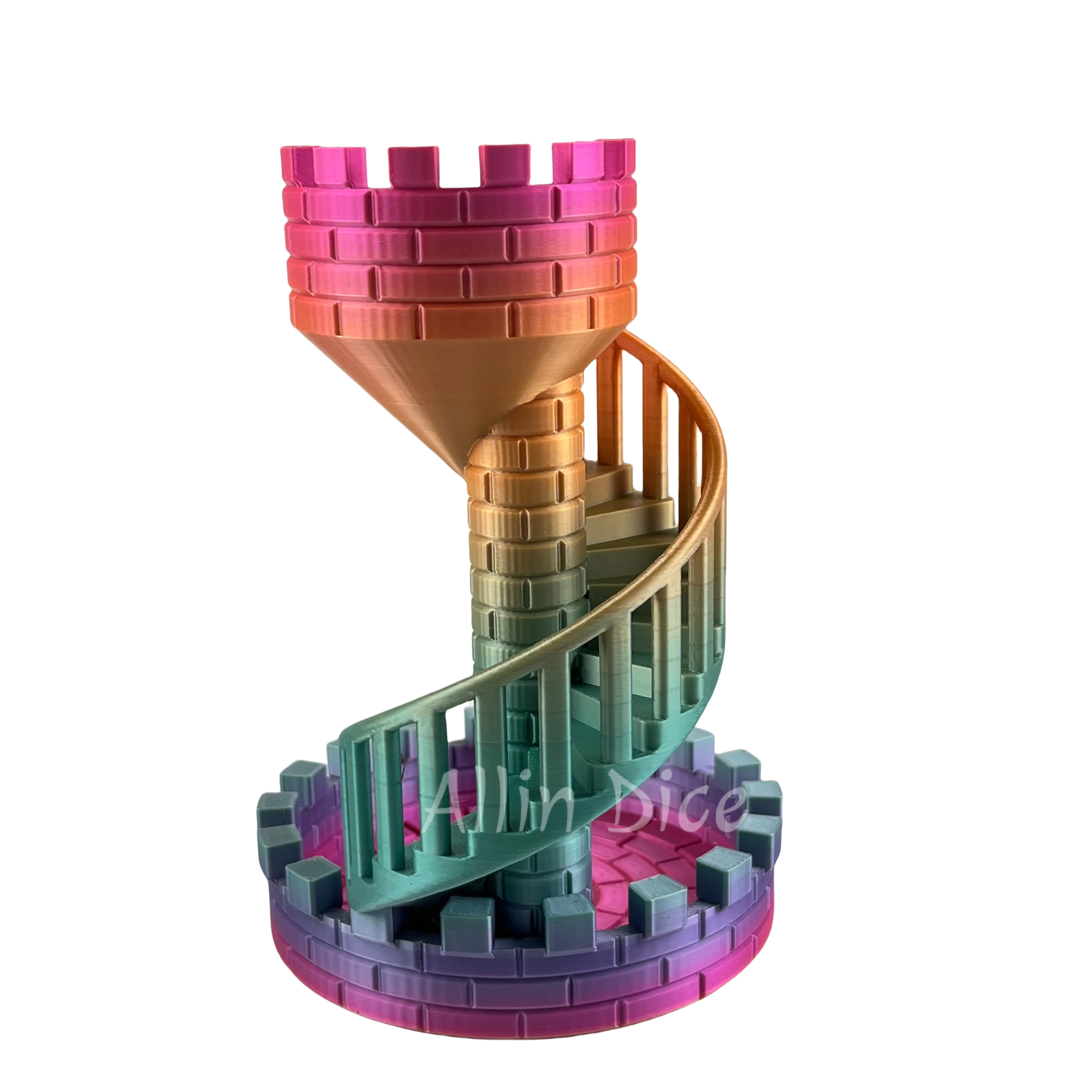Colorful Dice Tower Spiral Resin Dice Tower Dnd Dice tray for role playing Games Player for Throwing Resin Acrylic Dice