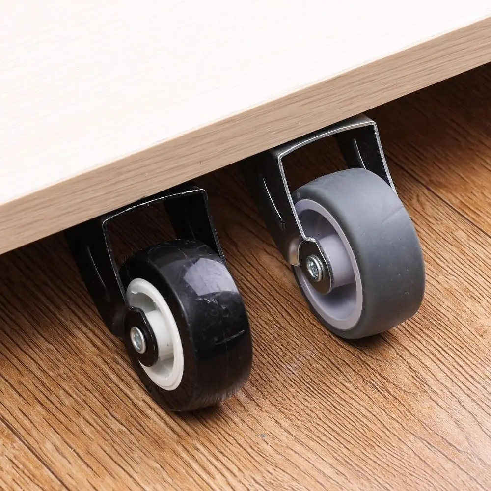 1/2 pièces Nouveau Roulettes de meuble silencieuses à montage latéral, roulettes directionnelles, outil de déplacement domestique, roue de support de porte