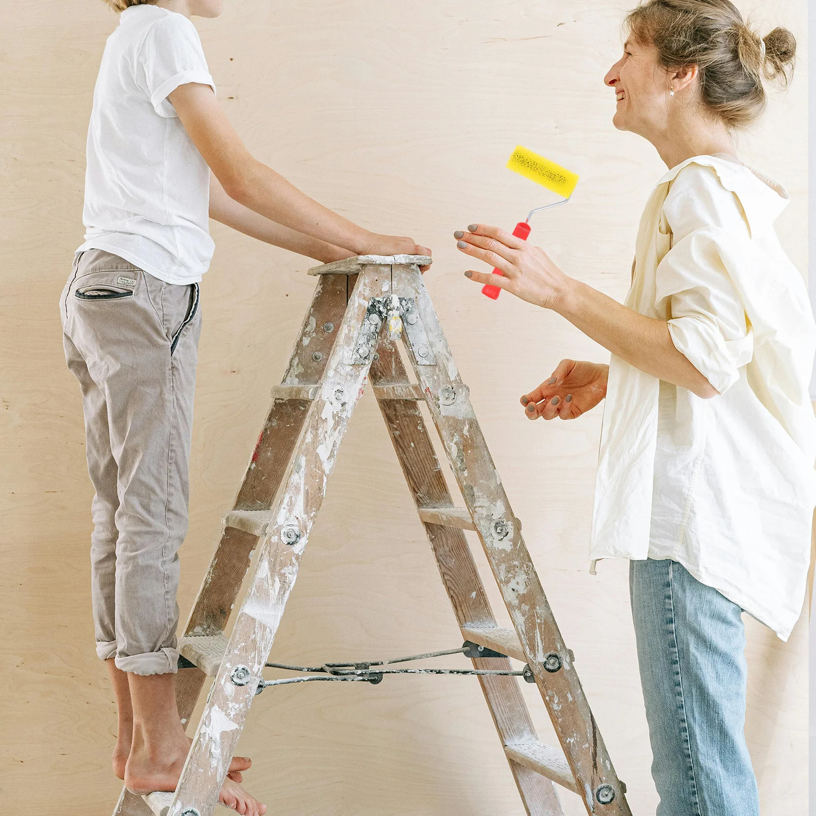 

10Pcs Wall Texture Roller Sponge Paint Brush Embossed Medium Texture for Household Wall Painting Refillable Paint Roller