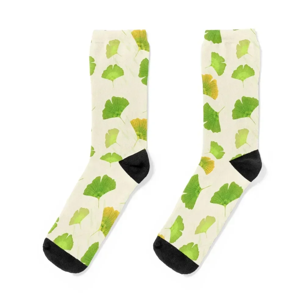 Leaves of Ginkgo biloba Socks cotton retro gifts Socks Men's Women's