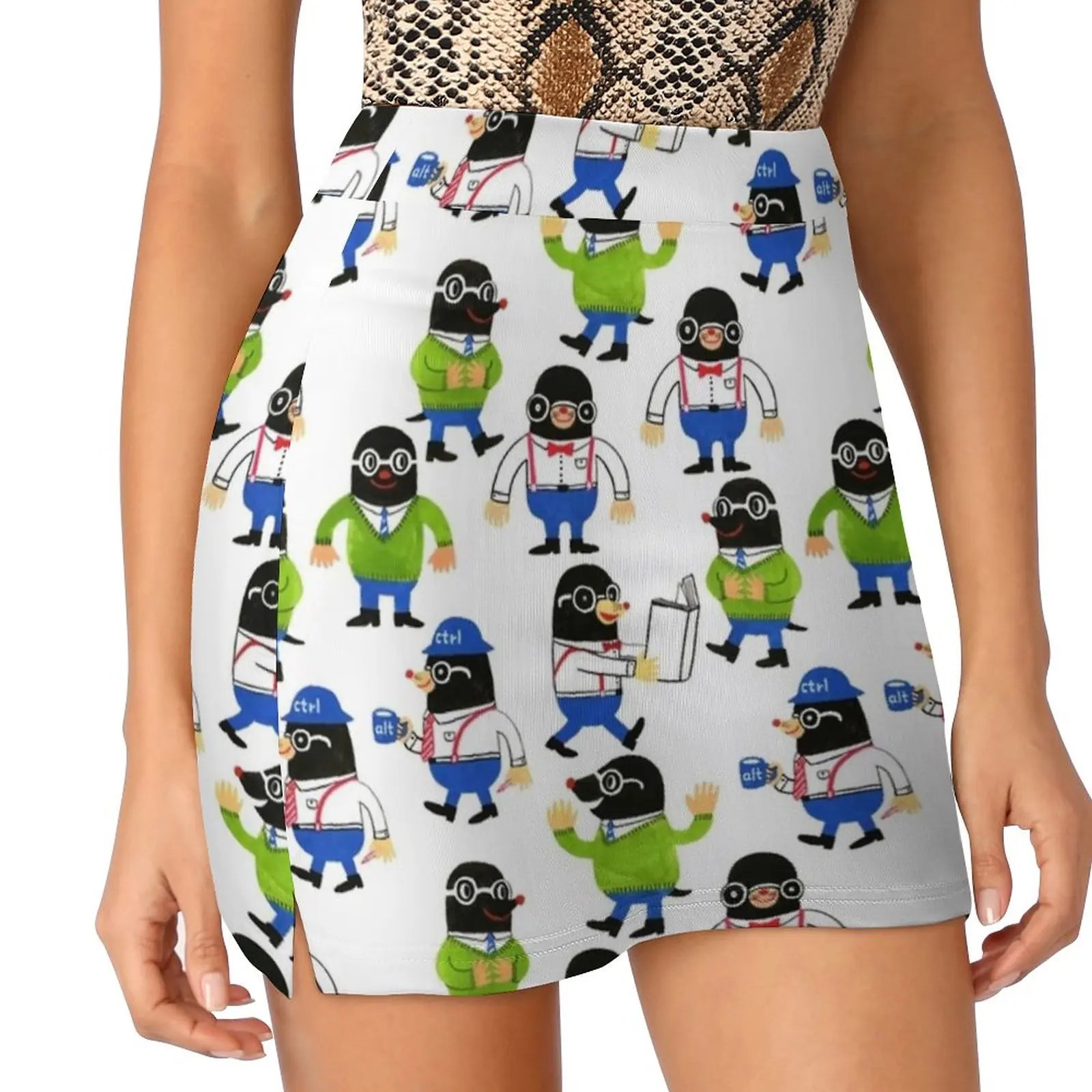 Mole Women's skirt Aesthetic skirts New Fashion Short Skirts Mole Engineering Animal Children Character Pattern