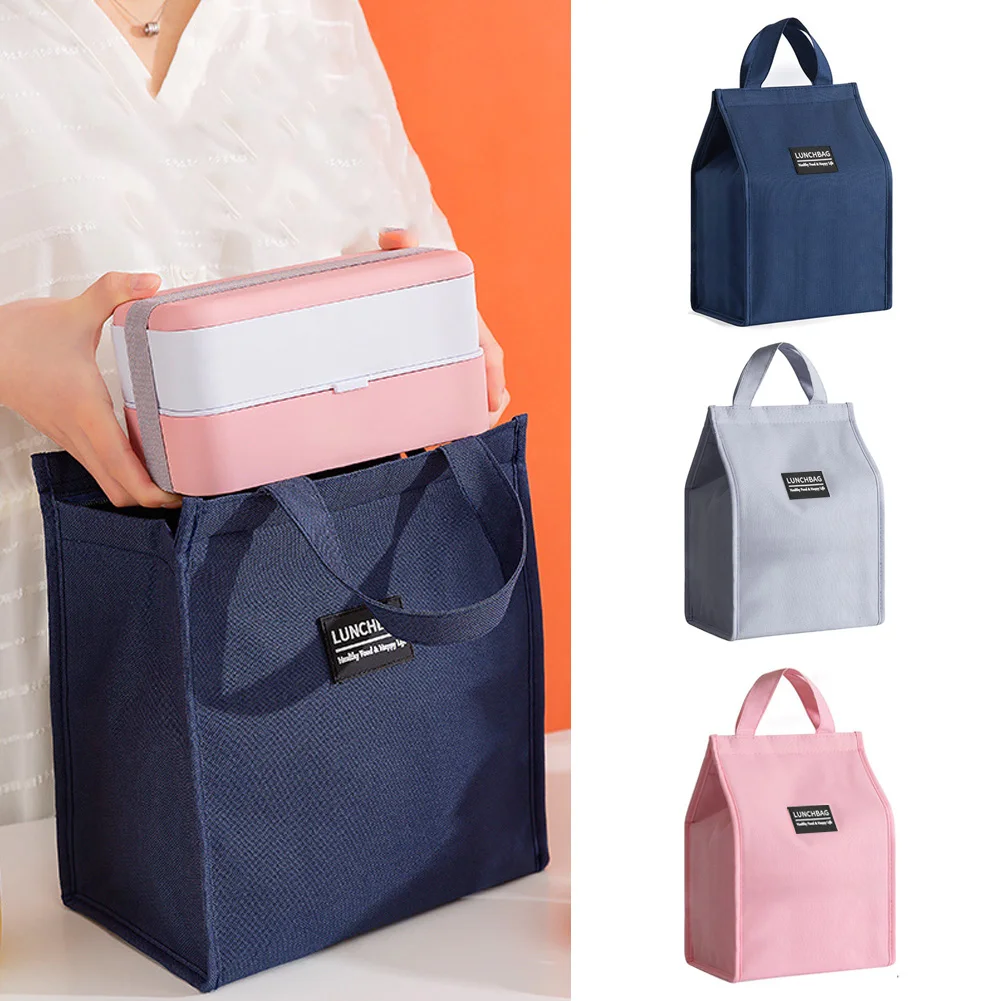 Portable Oxford Lunch Bags Fresh Cooler Pouch For Office Students Convenient Lunch Box Tote Couples Blue Pink Food Container Bag