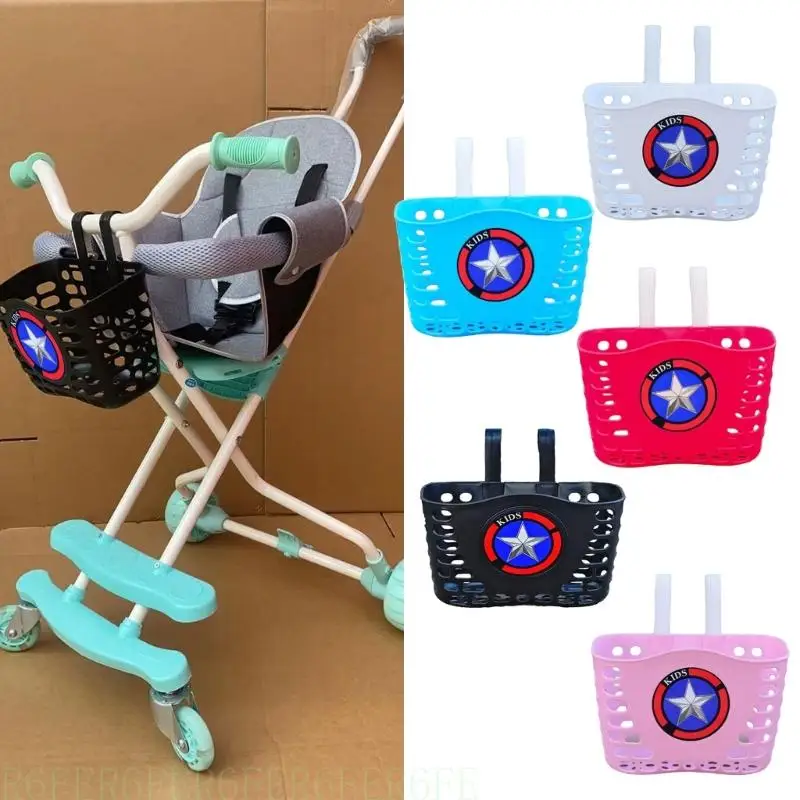 

R6FE Child Bicycles Basket Vintage Removable Bike Basket Fashion Bicycles Basket Children's Bike Accessory