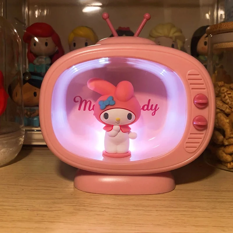 

Miniso Kawaii Sanrio Аниме Фигура Cinnamoroll моя мелодия Ночная фотография настольная ТВ Модель Декор окружающая фотография Рождество