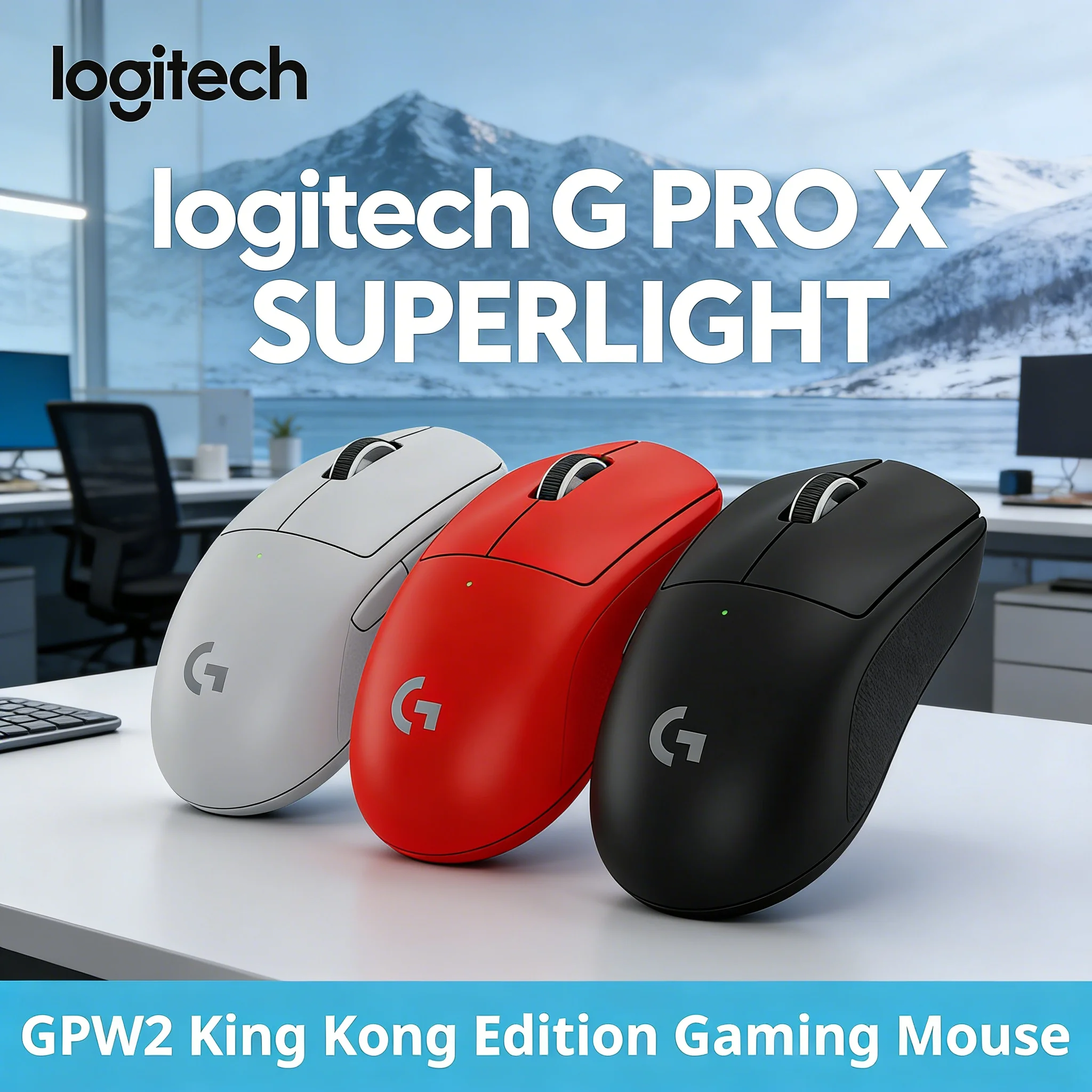 

Logitech G pro X SUPERLIGHT 2 Wireless Gaming Mouse 60g Pro-Grade HERO 2 Sensor 44K DPI 8KHz Report Rate 88G Acceleration USB-C