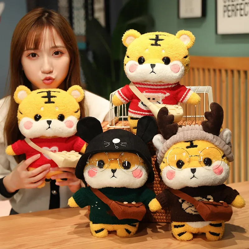 30cm LaLafanfan New Year Decorations Kawaii Tiger Plushies Toys for Children Toy Girls Birthday Tiger Toy Christmas Kids Gifts