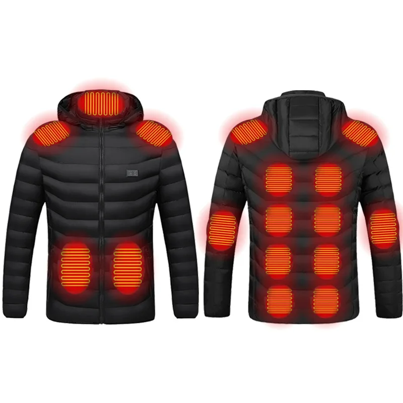 Winter Nieuwe Intelligente Dual Controll15district Verwarming Katoen-Gewatteerde Kleding Usbellectric Verwarming Hele Lichaam Koude-Proof Constante