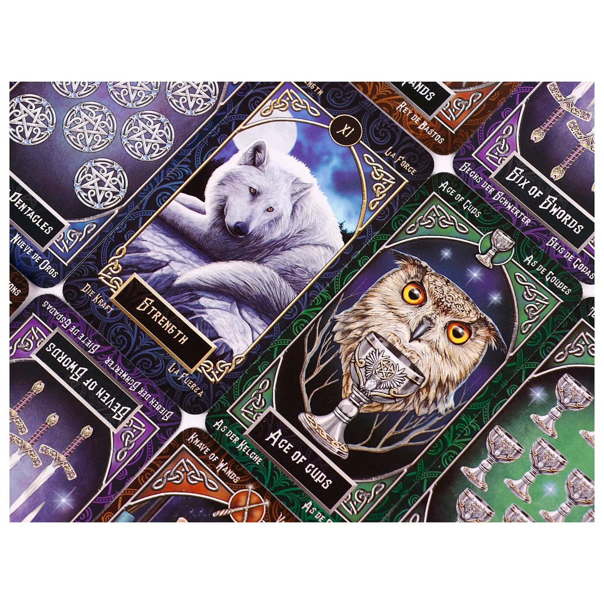 Tarot Cards for Beginners Meanings 12*7 Cm with Guidebook Board Games Bivination Prophet Fortune-Telling Fate Prediction Card.