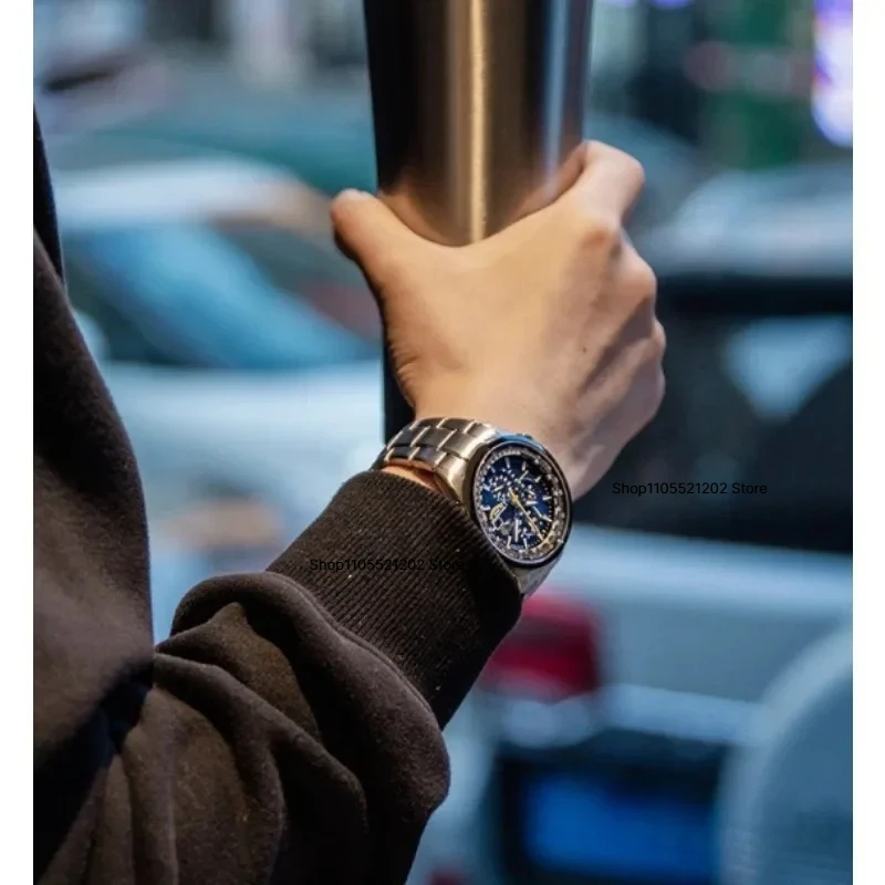 New Men's Luxury Quartz Sports Wrist Watch Stainless Steel Blue Dial Ideal Halloween & Christmas Holiday Gift image 3