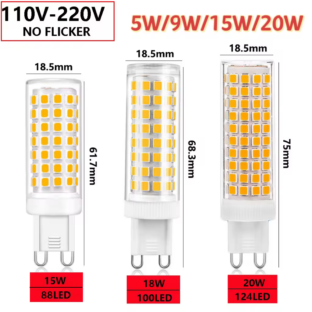 G9 led 9W 12W 15W 20W 25W AC110V 220V   led lamp  SMD 2835 LED g9 cold /warm/natural light  Replace 30/40W halogen lamp light