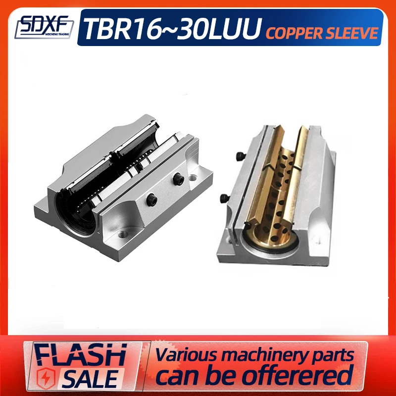 1/2/4PCS Linear Bearing Lengthen Linear Opening Slider Bearing Lengthened Copper Sleeve TBR16LUU TBR20LUU TBR25LUU TBR30LUU