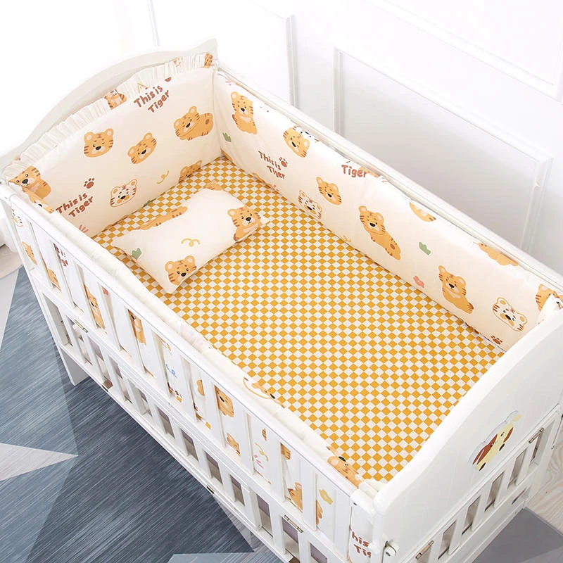 6pcs Universe Space Cotton Baby Bedding Set Kids Bedroom Decor Baby Girl Boy Crib Bed Linens includes Bed Bumper Bedsheet Pillow