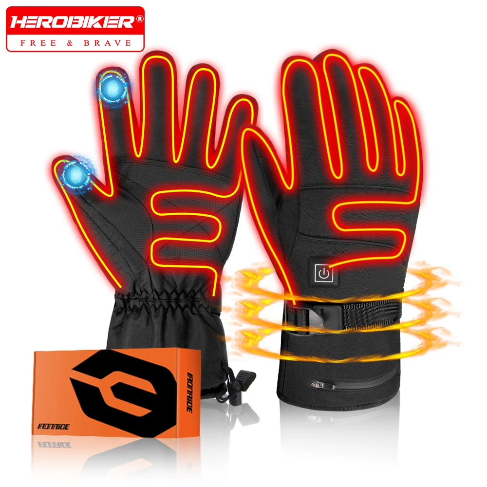 

Electric Scooter Winter Heated Gloves USB Battery Powered Heating Thermal Gloves For Motorcycle TouchScreen Motorcycle Gloves