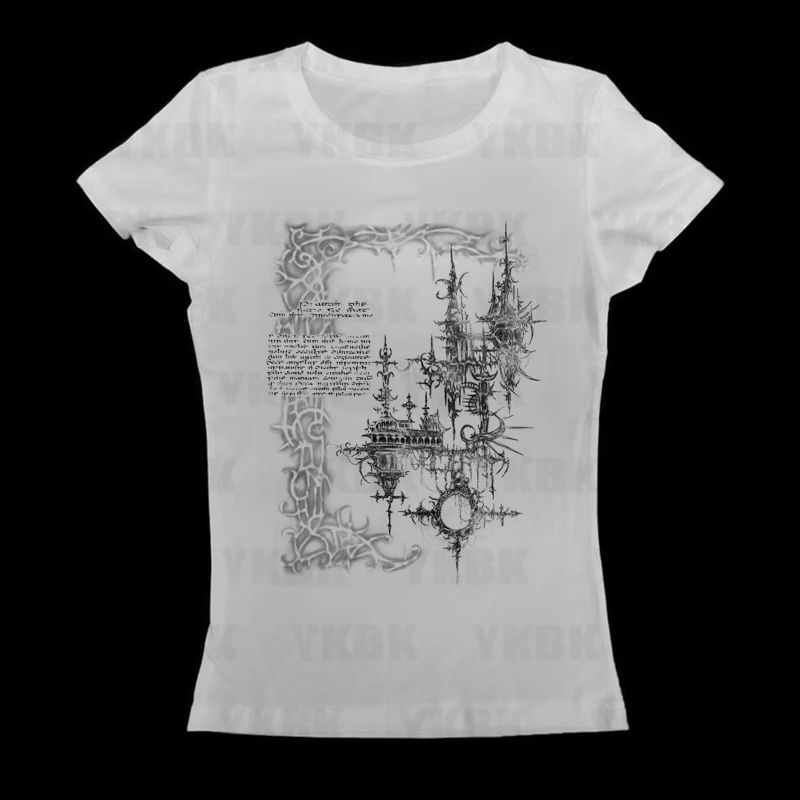 Harajuku الشارع الشهير النساء فتاة الشرير فضفاضة طويلة الأكمام س الرقبة لطيف تيز موضة عادية أنيمي طباعة Y2k تي شيرت الجمالية خمر #5