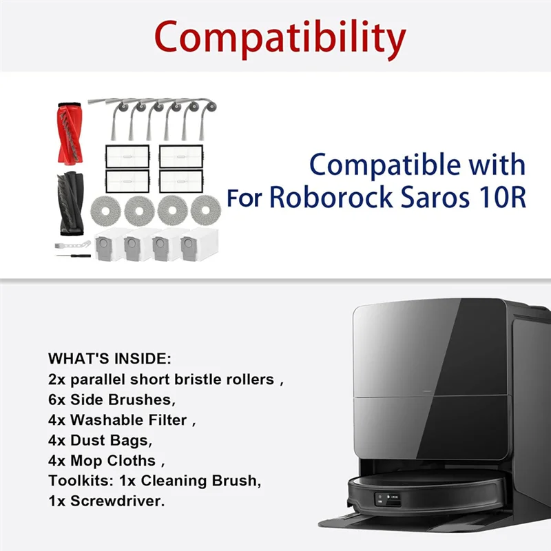KEOL-accessoires pour aspirateur Robot Roborock Saros 10R, pièces de rechange