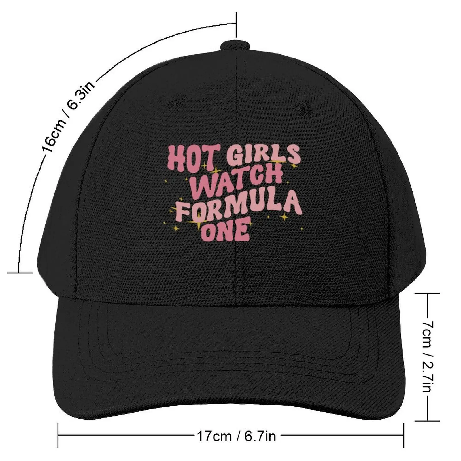 Formula 1 Fever: Hot Girls Watch Formula 1 with Pink Power and Golden Sparkles! Baseball Cap Icon funny hat Anime Ladies Men's