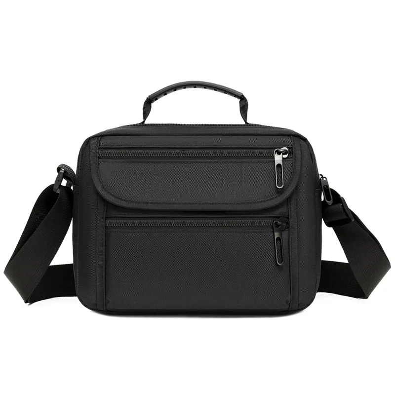 Men's waterproof Oxford single-shoulder small backpack, multi-pocket square hand-held crossbody travel bag