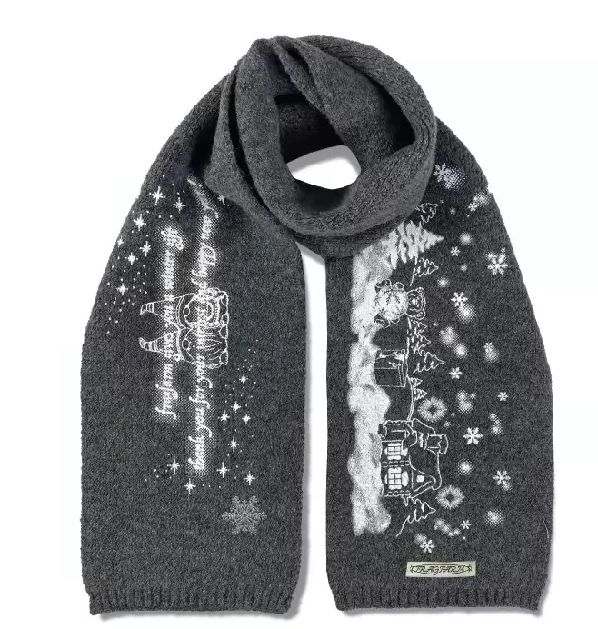 

Fragfarm Cisas Series Шарф с цветочной вышивкой Ne Warmer Зимняя атмосфера Чувство молодежных модных аксессуаров