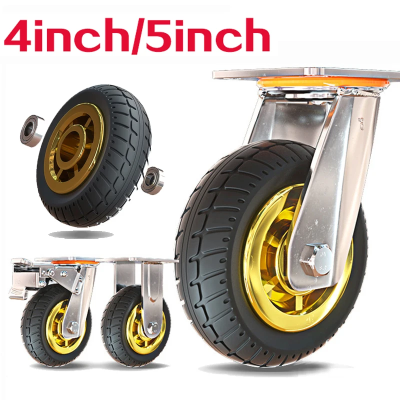 4Inch/5inch Universal Mute Casters 50KG Furniture Wheel Castor 360 Degree Trolley Wheels Replacement Office Chair Swivel Rollers
