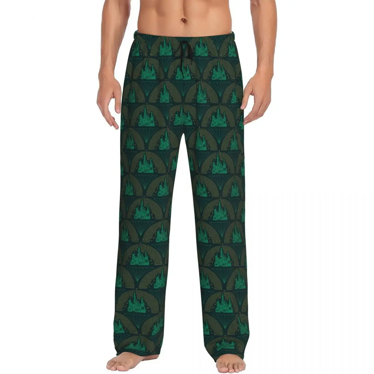 

Custom Wicked The Musical Pajama Pants Sleepwear Men Elastic Waistband Cartoon Movie Sleep Lounge Bottoms with Pockets