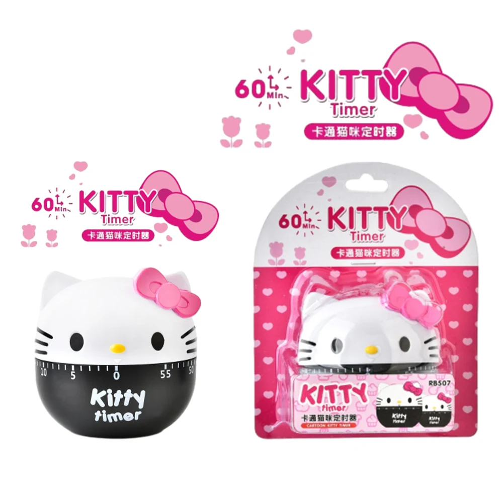 Hello Kitty مؤقت ميكانيكي يدوي ، أدوات طبخ المطبخ ، أنيمي سانريود ، ديليكاتيكارتون ، ديكور المطبخ ، هدايا الفتيات ، كاواي