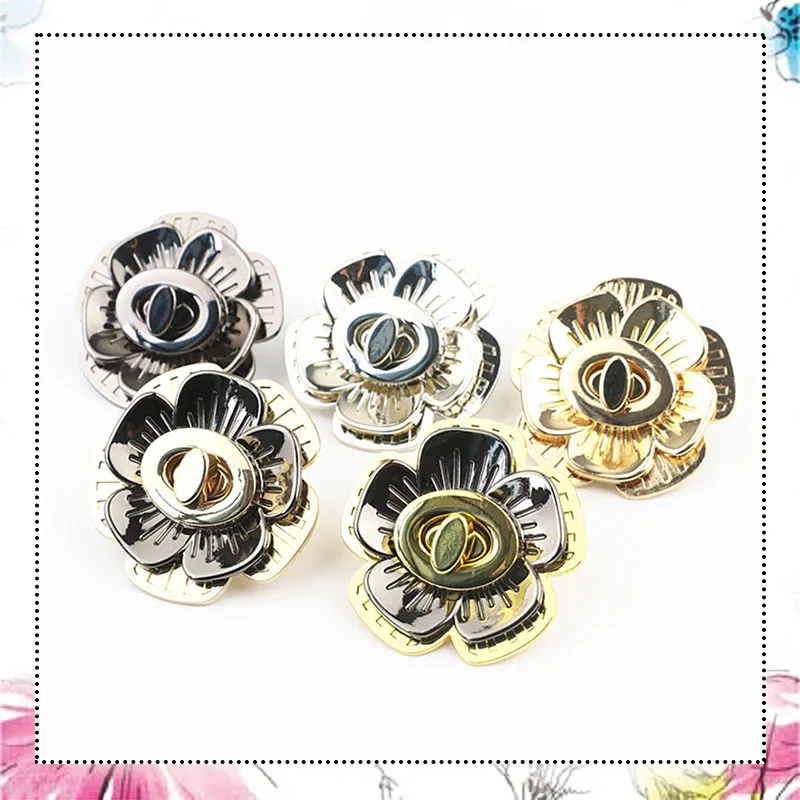 

10Pcs 48mm Floral Turn Locks Women Bag Twist Lock Clasp Handbag Decorative Mortise Turn Lock Snap Clasps Closure