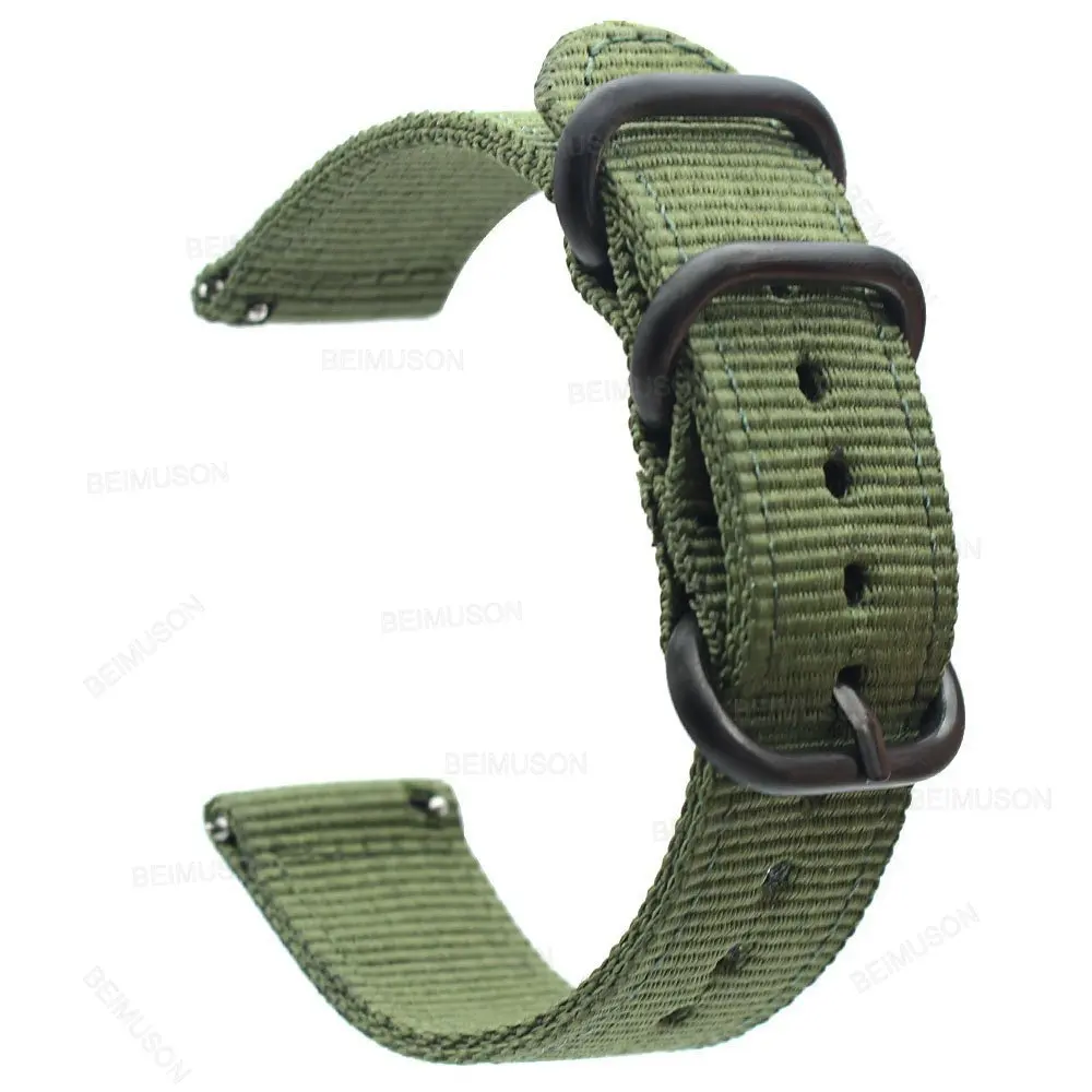 Nylon Watch Band Waterproof Ballistic Nylon One- Military Watch Straps for Men & Women Choice of Color & Width 18mm, 20mm, 22mm