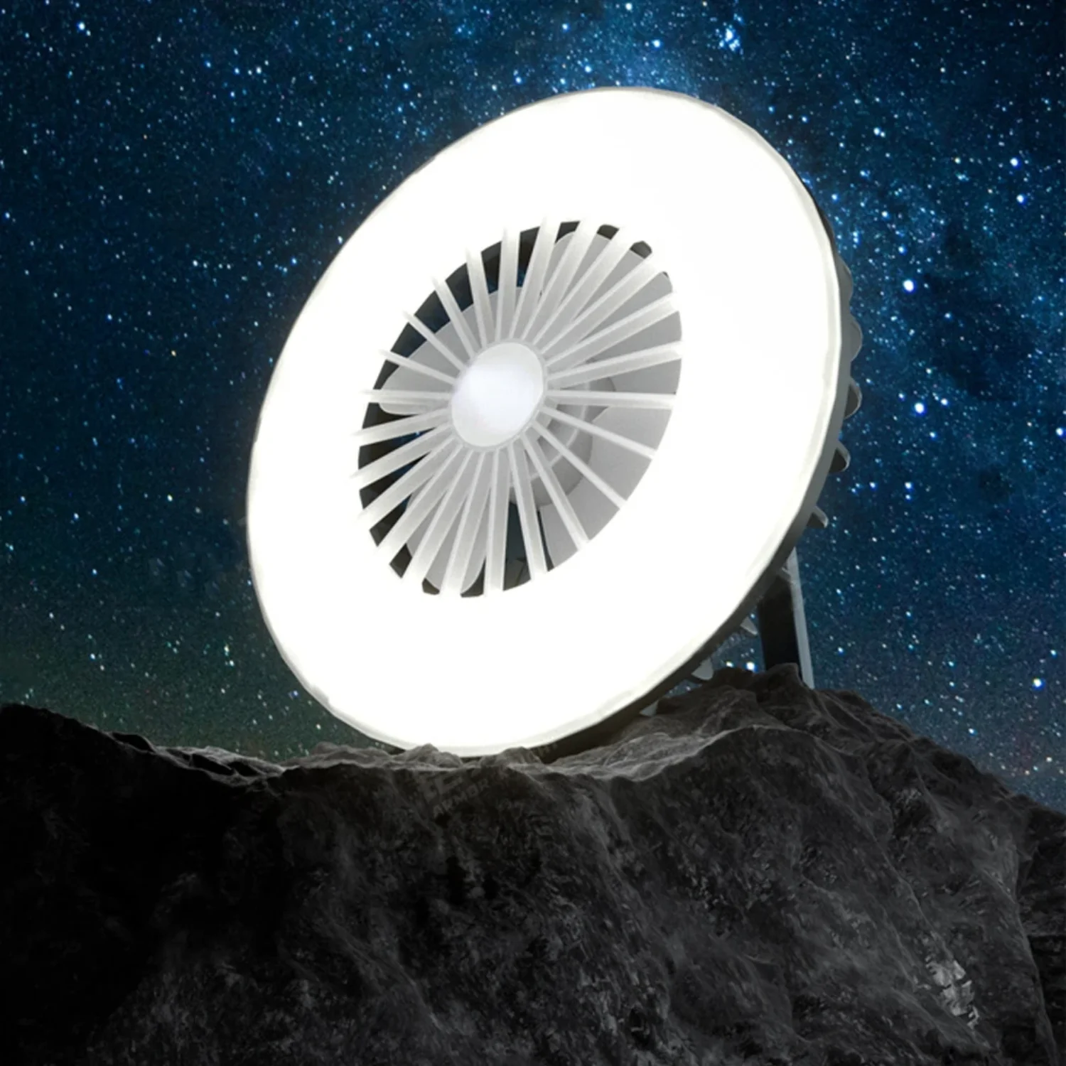 

Camping Fan with Light Camping Tent Light Type C USB Charging Outdoor Cooling Fan with Hook 2 in 1 Car Office