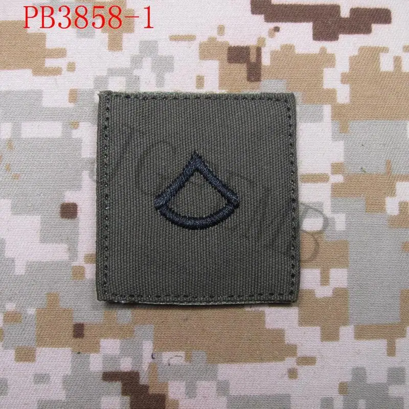 Embroidery Patch Insignia, Green Background, Black Design,