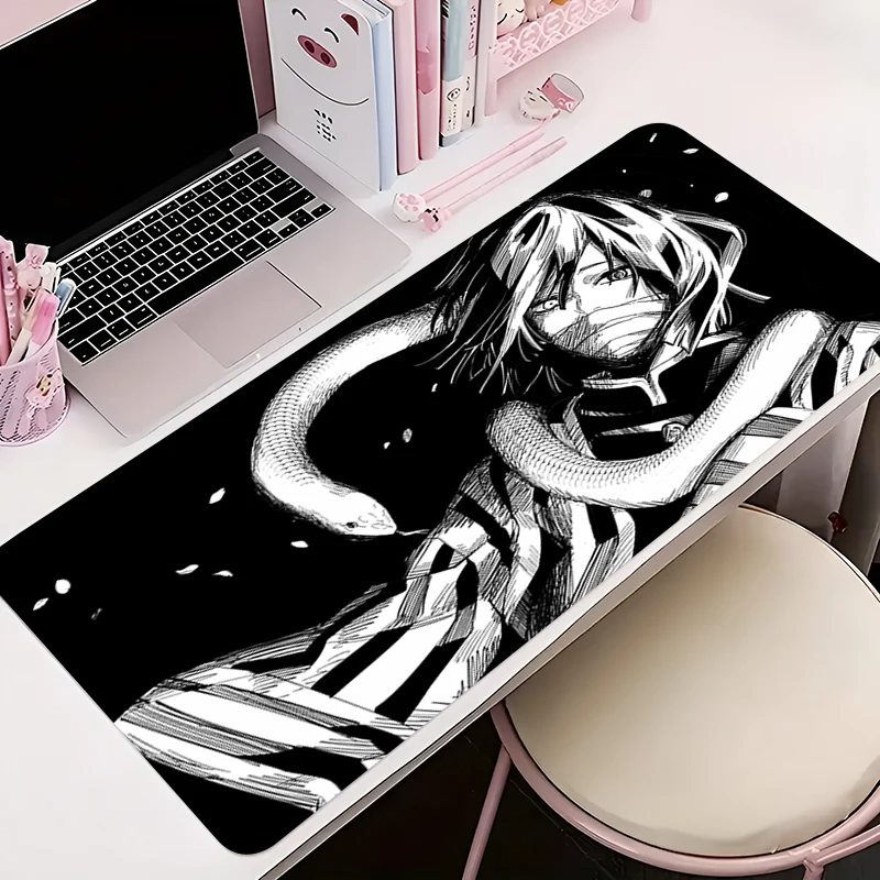 

Mouse Pad Office PC Accessories Keyboard Mat Anime Pattern Anti-slip Rubber Mousepad D-demon Slayer Obanai Iguro Gamer Desk Mat