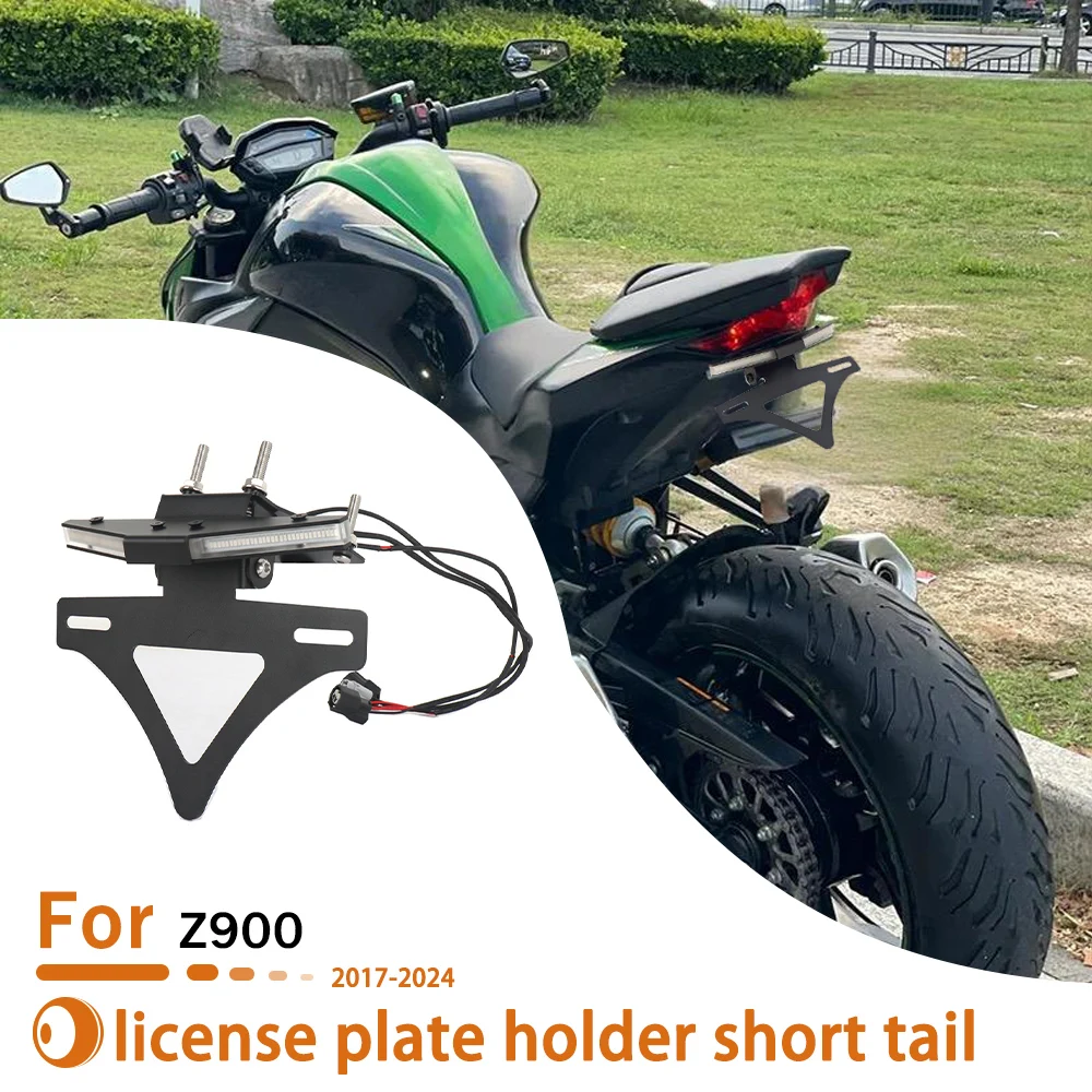 

For Kawasaki Z900 Z 900 2017-2024 New license plate holder turn signal integrated license plate holder short tail