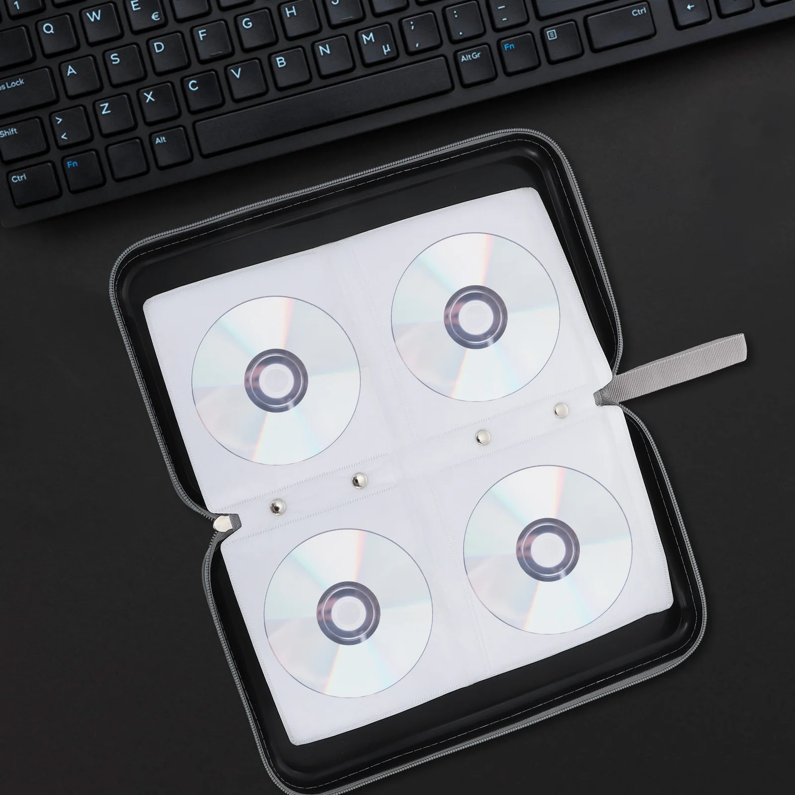 

Cd Storage Hard Case 80 Disc Slots Anti-Pressure Zipper Design Portable Handheld Dvd Organizer Cd Storage Case