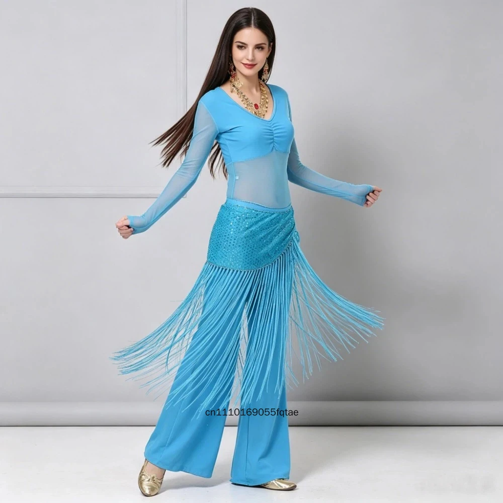Adult Belly Dance Costume Set Professional Top Pants Hip Scarf Lady Oriental Dance Outfit For Practice Stage Performance Daily - view 6