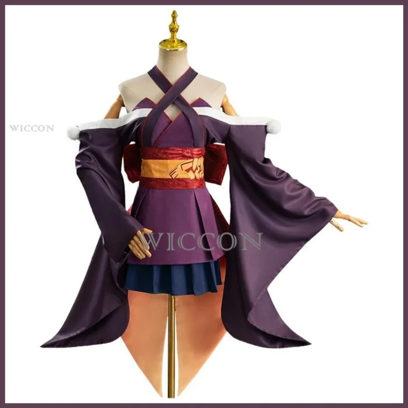 Anime Game Senren*Banka Murasame Cosplay Costume Wig Japanese Kimono Off Shoulder Skirt Shoes Woman Sexy Kawaii Carnival Suit