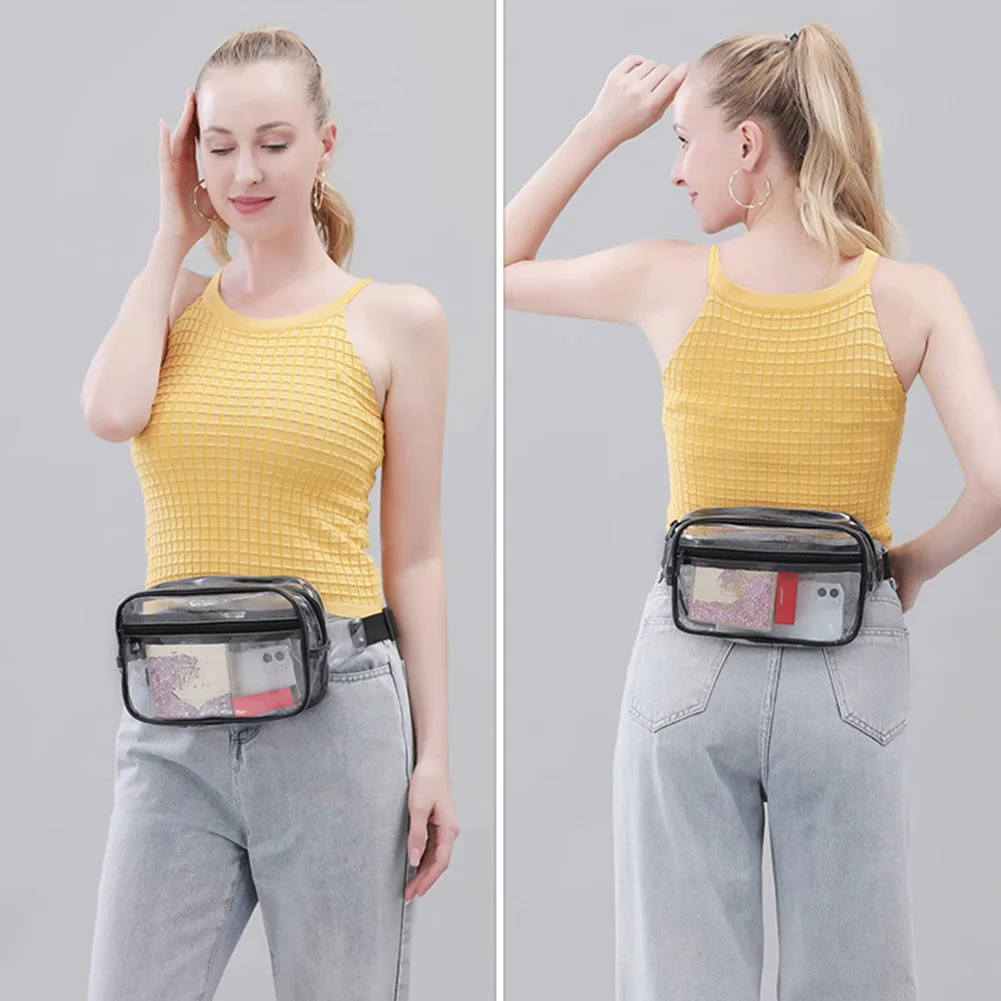 2023 PVC Material Transparent Waist Bag Universal Daily Crossbodys Bag Large Capacity Portable Small Purse Running Bags